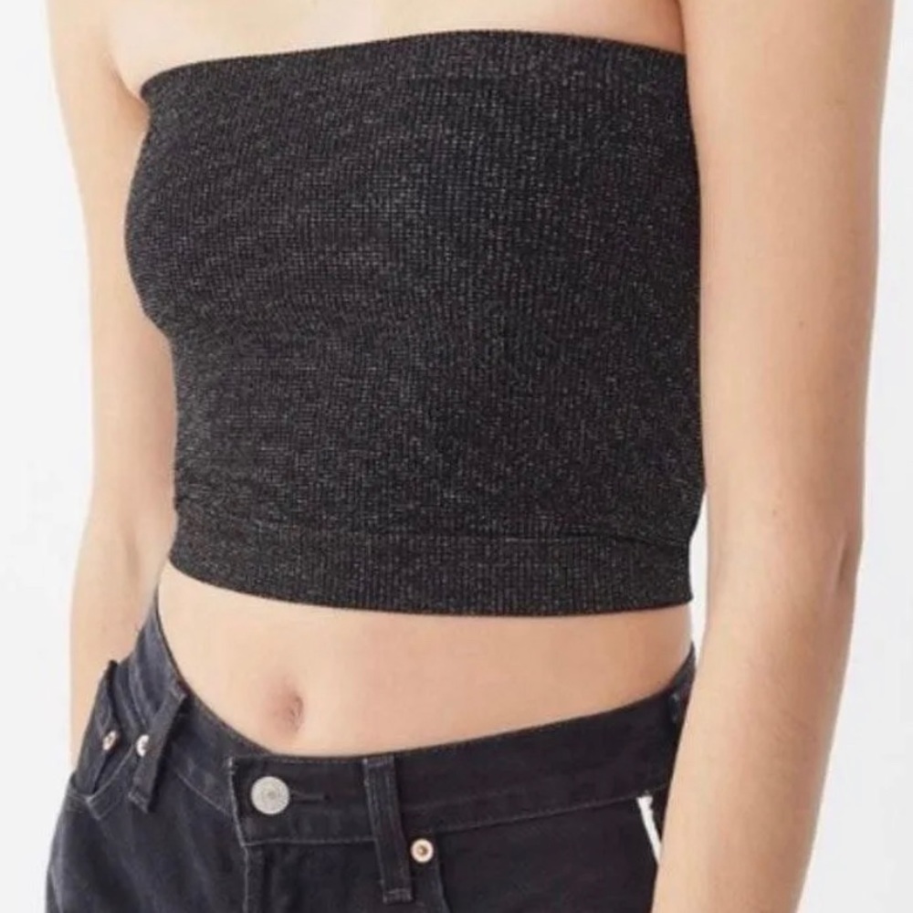 Urban Outfitters black sparkly tube top